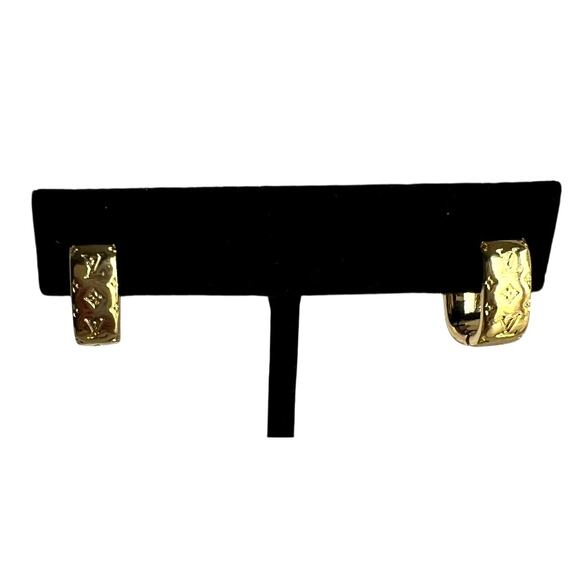 Louis Vuitton Buckle Dreille Nanogram Gold LV Earrings (LVXX019) - Picture 2 of 6